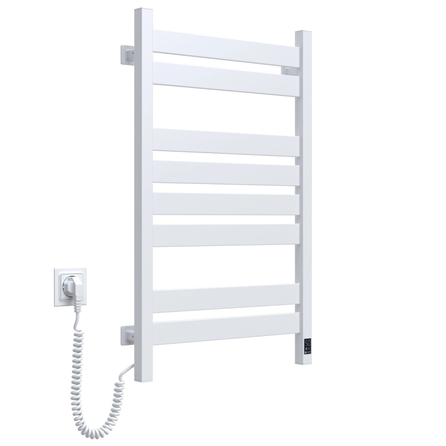 Elektrický sušiak na uteráky s termostatom LARGO 168W 80x50 cm biely ľavý