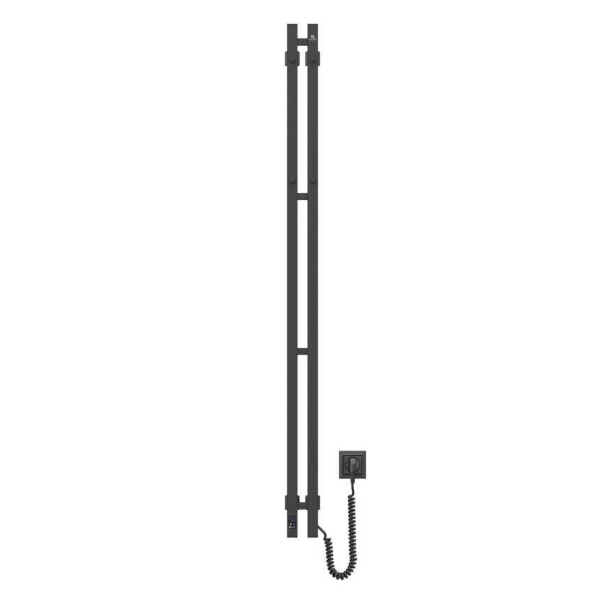 Elektrický sušiak na uteráky s termostatom SILOUETTE 106W 150x9 cm čierny pravý
