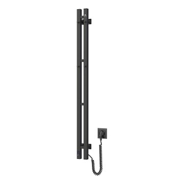 Elektrický sušiak na uteráky s termostatom SILOUETTE 187W/230V 120,6 cm IP44 čierna pravá hranatý