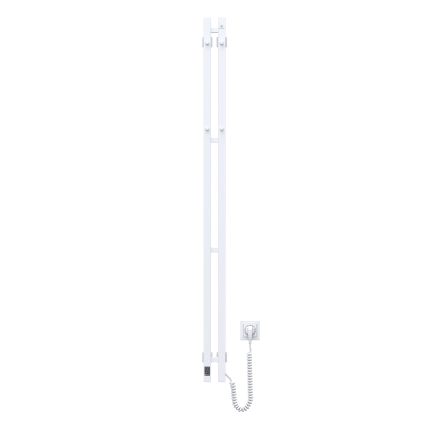 Elektrický sušiak na uteráky s termostatom SILOUETTE 200W/230V 150,6 cm IP44 biely pravý