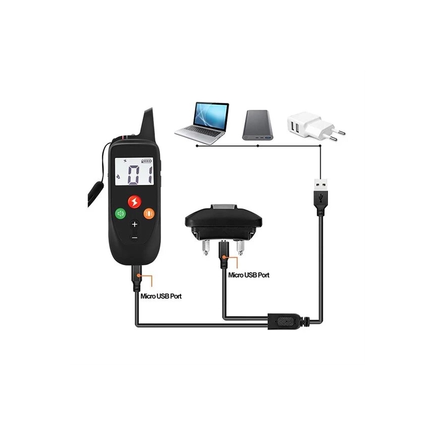 Elektrický výcvikový obojok pre psa 52cm 500m 3,7V 300 mAh IP67