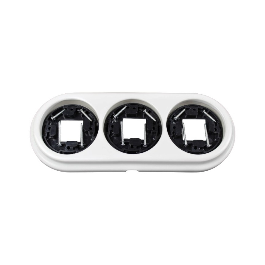 Elhard - Nástenný keramický retro rámček trojitý biely