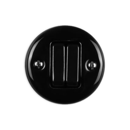 Elhard - Nástenný keramický retro sériový vypínač č. 5 čierny
