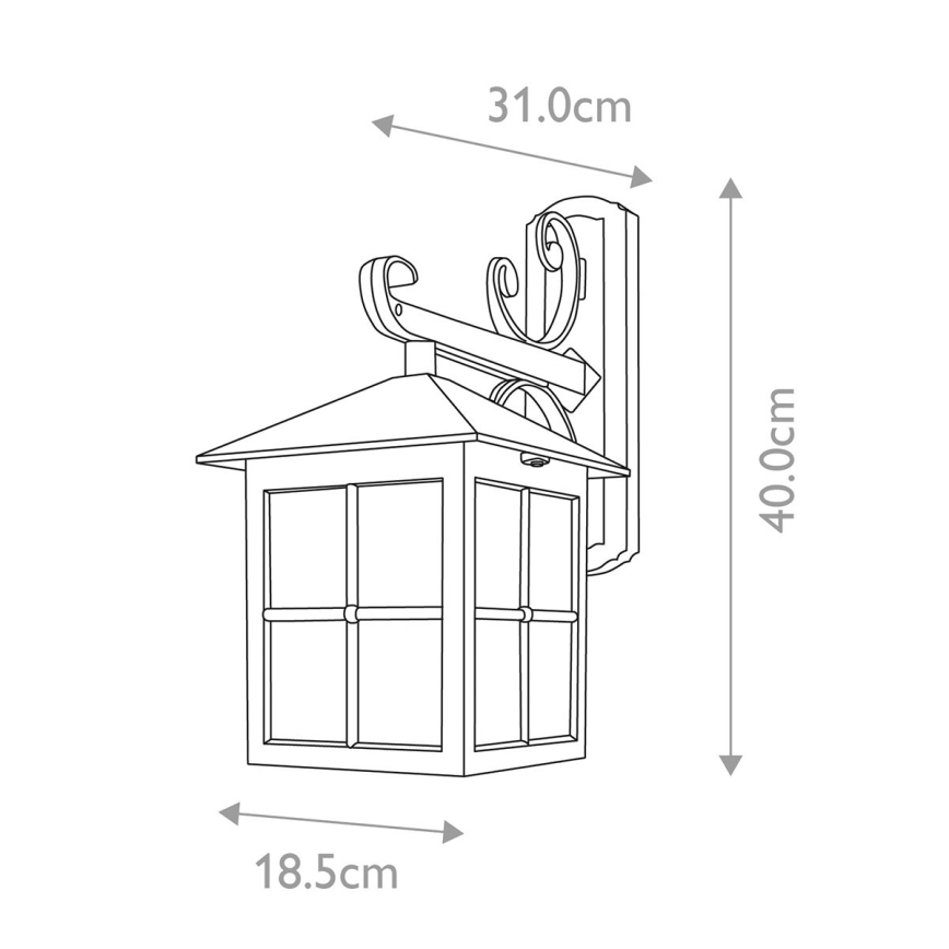 Elstead BL19-BLACK - Vonkajšie nástenné svietidlo WINCHESTER 1xE27/100W/230V IP43