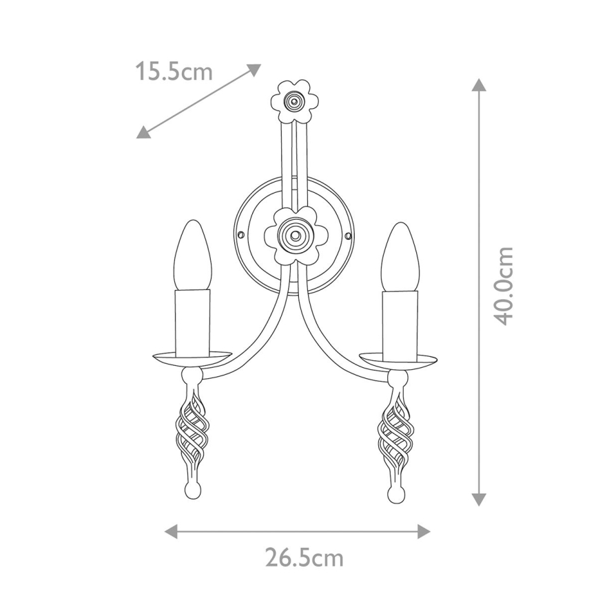 Elstead - Nástenné svietidlo BELFRY 2xE14/60W/230V