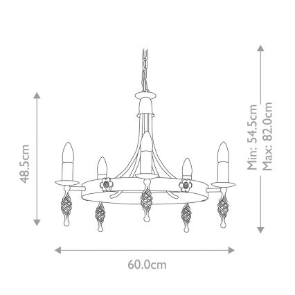 Elstead - Luster na reťazi BELFRY 5xE14/60W/230V
