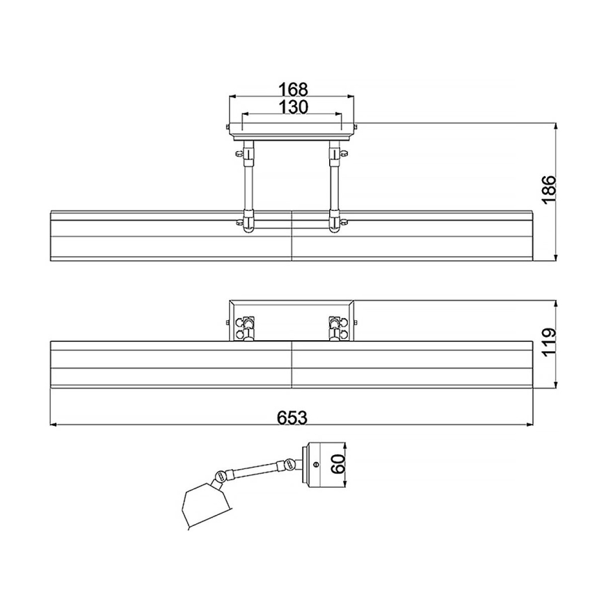 Elstead - Obrazové svietidlo CHAWTON 4xE14/40W/230V zlatá