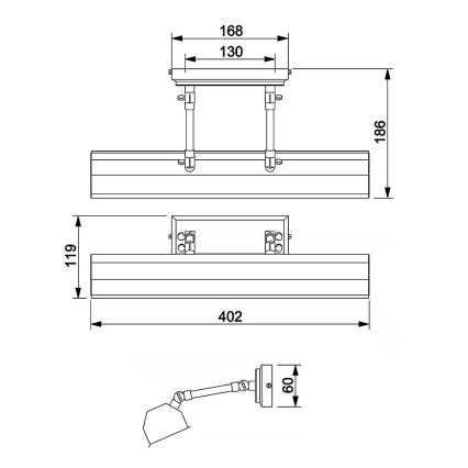 Elstead - Obrazové svietidlo CHAWTON 2xE14/40W/230V zlatá
