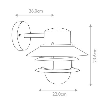 Elstead - Vonkajšie nástenné svietidlo COPENHAGEN 1xE27/60W/230V IP44