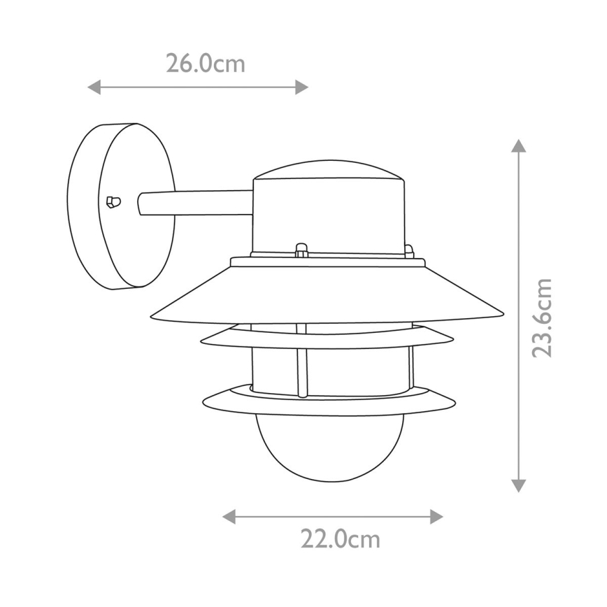 Elstead - Vonkajšie nástenné svietidlo COPENHAGEN 1xE27/60W/230V IP44