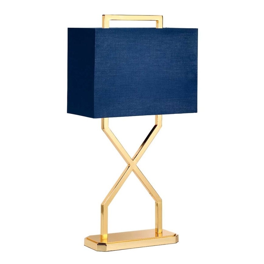 Elstead - Stolná lampa CROSS 1xE27/60W/230V zlatá/modrá