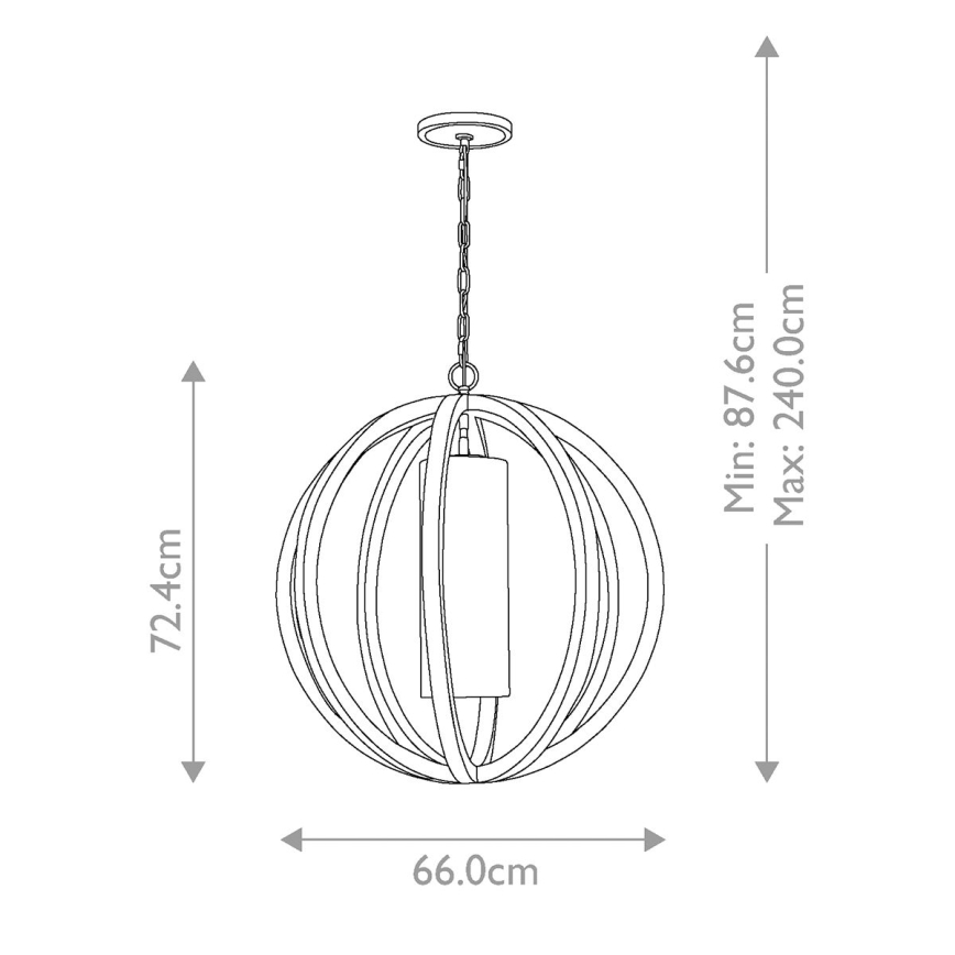 Elstead FE-ALLIER-P-L-LW - Luster na reťazi ALLIER 1xE27/75W/230V dub