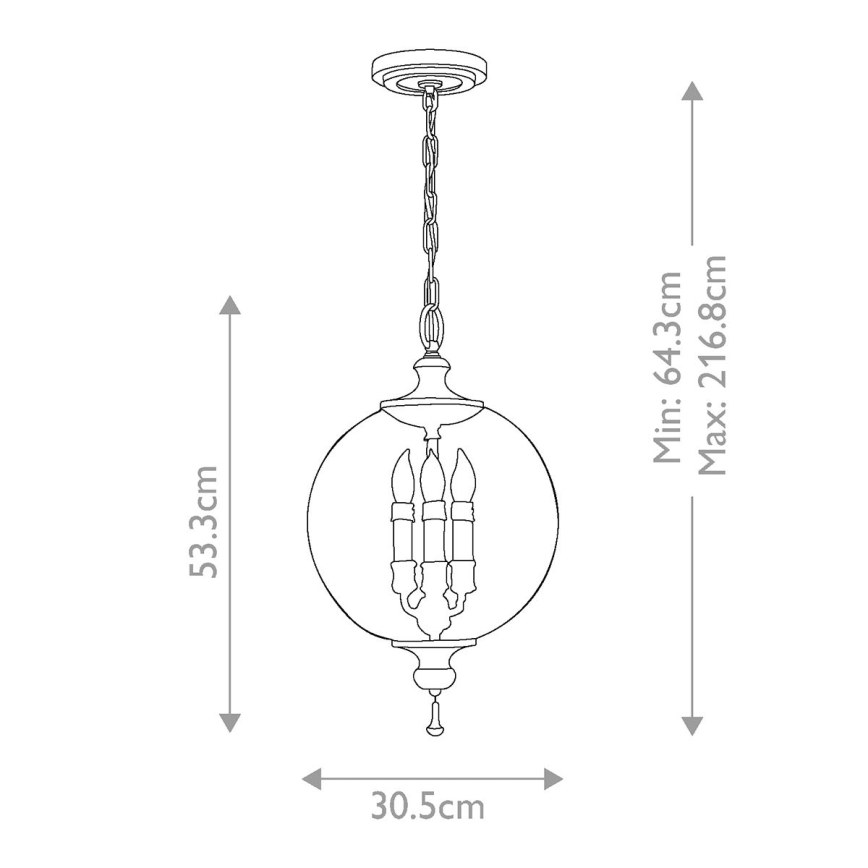 Elstead FE-ARGENTO-P - Luster na reťazi ARGENTO 3xE14/60W/230V