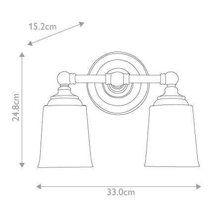 Elstead FE-HUGOLAKE2BATH - LED Kúpeľňové nástenné svietidlo HUGOLAKE 2xG9/3W/230V IP44