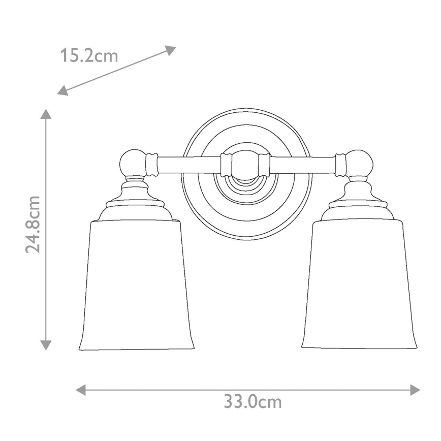 Elstead FE-HUGOLAKE2BATH - LED Kúpeľňové nástenné svietidlo HUGOLAKE 2xG9/3W/230V IP44