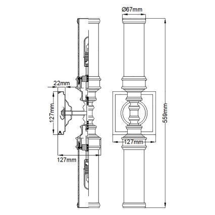 Elstead FE-PAYN-OR2-BATH - LED Kúpeľňové nástenné svietidlo PAYNE 2xG9/3W/230V IP44