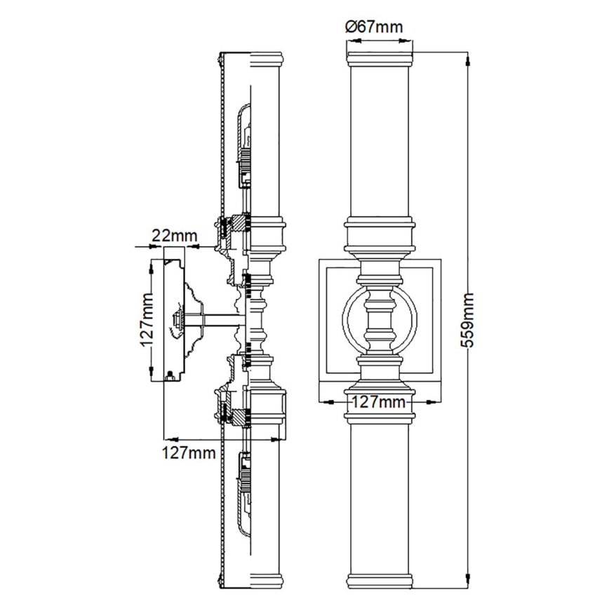 Elstead FE-PAYN-OR2-BATH - LED Kúpeľňové nástenné svietidlo PAYNE 2xG9/3W/230V IP44