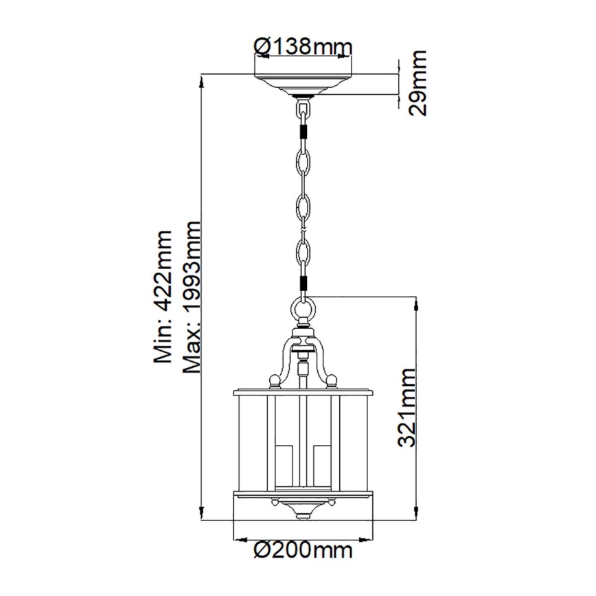 Elstead HK-GENTRY-P-S-PW - Luster na reťazi GENTRY 3xE14/60W/230V