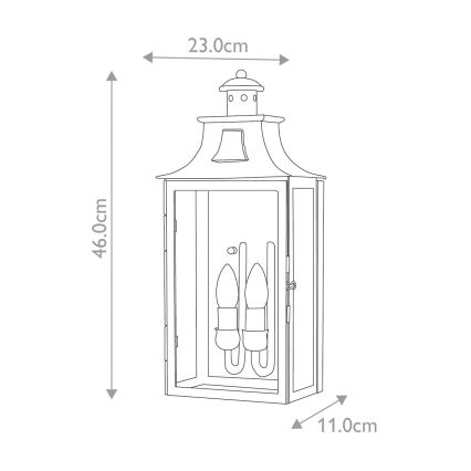 Elstead - Vonkajšie nástenné svietidlo KENDAL 2xE14/60W/230V IP44