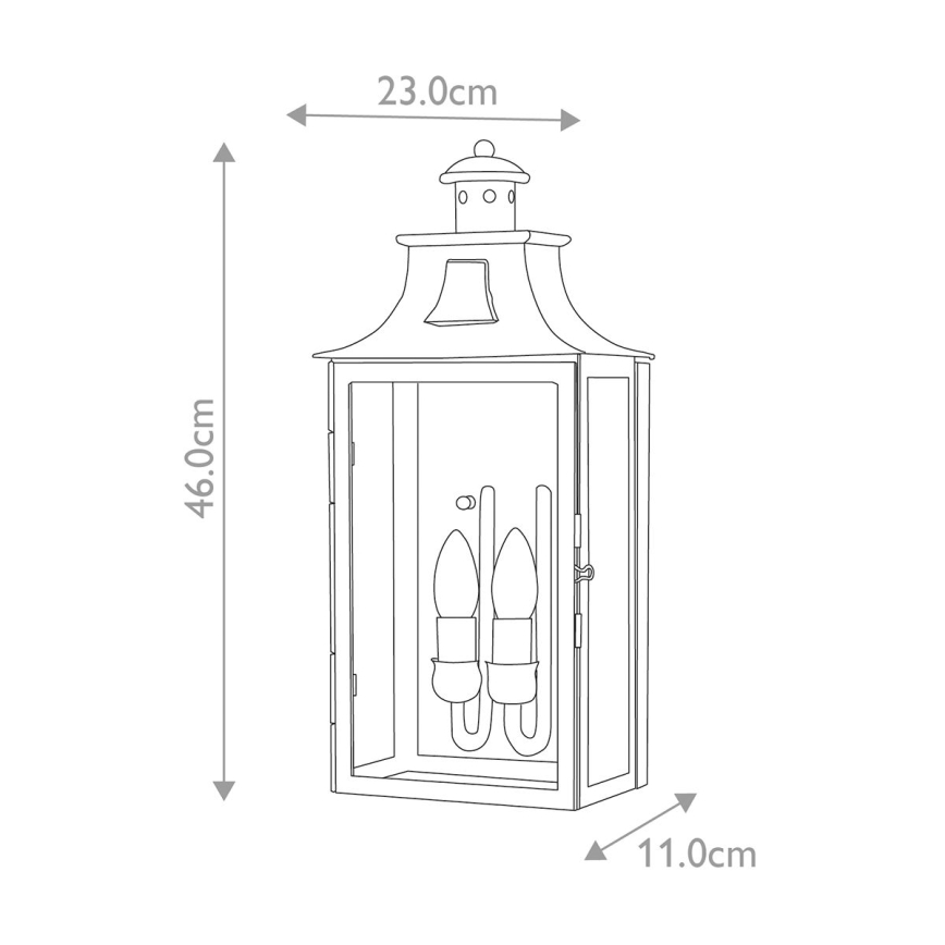 Elstead - Vonkajšie nástenné svietidlo KENDAL 2xE14/60W/230V IP44