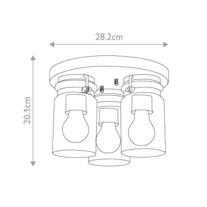 Elstead KL-BRINLEY-F-OZ - Stropné svietidlo BRINLEY 3xE27/60W/230V antracit