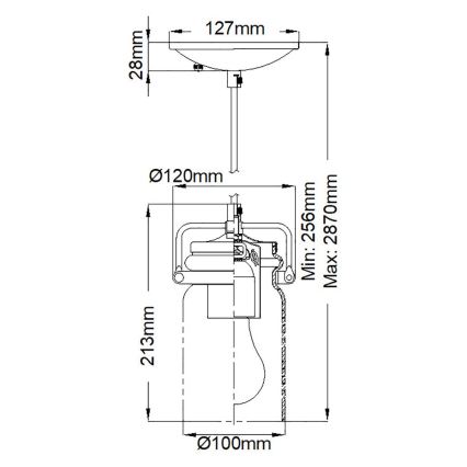 Elstead KL-BRINLEY-MP-OZ - Luster na lanku BRINLEY 1xE27/60W/230V antracit