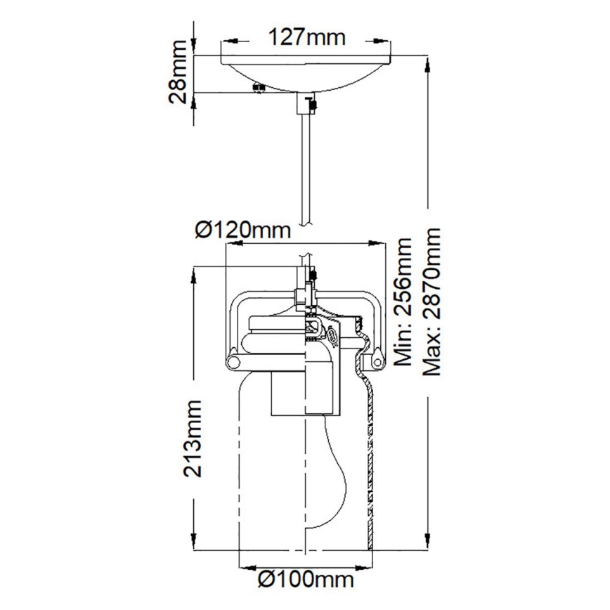 Elstead KL-BRINLEY-MP-OZ - Luster na lanku BRINLEY 1xE27/60W/230V antracit