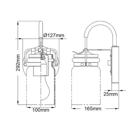 Elstead KL-BRINLEY1-OZ - Nástenné svietidlo BRINLEY 1xE27/60W/230V antracit
