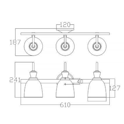 Elstead KL-CORA3-BATH - LED Kúpeľňové nástenné svietidlo CORA 3xG9/3W/230V IP44