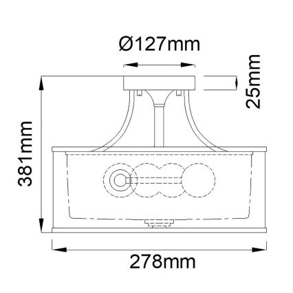 Elstead KL-LACEY-SF-MB - Prisadený luster LACEY 3xE27/60W/230V