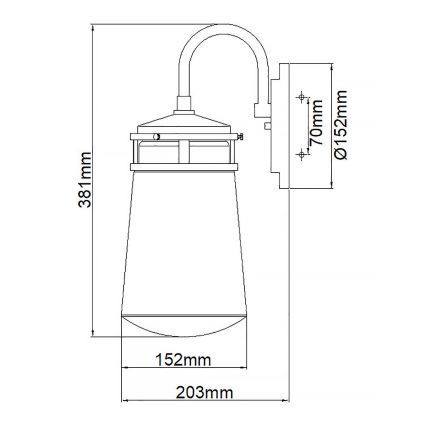 Elstead - Vonkajšie nástenné svietidlo LYNDON 1xE27/100W/230V IP44