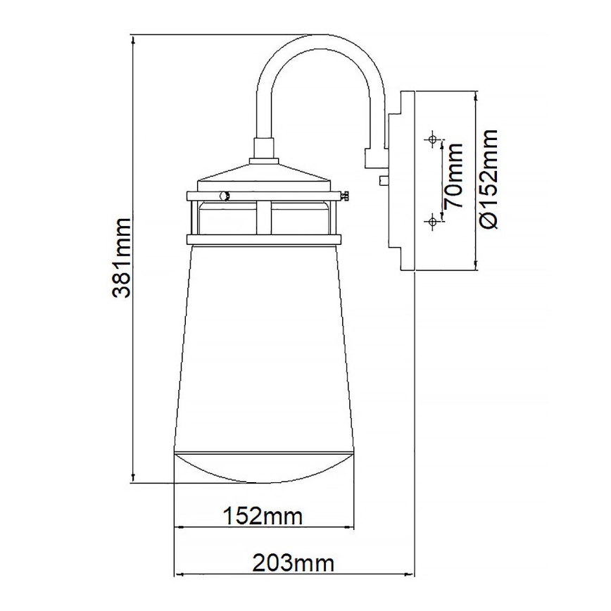 Elstead - Vonkajšie nástenné svietidlo LYNDON 1xE27/100W/230V IP44