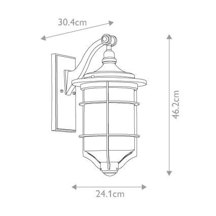 Elstead KL-ROYAL-MARINE2-M - Vonkajšie nástenné svietidlo ROYAL 1xE27/60W/230V IP44