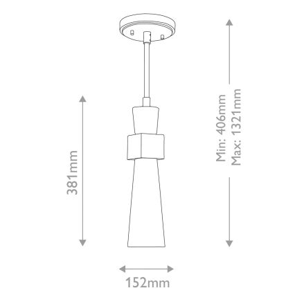 Elstead - luster na tyči KRISTY 1xE27/40W/230V pr. 15,2 cm medený