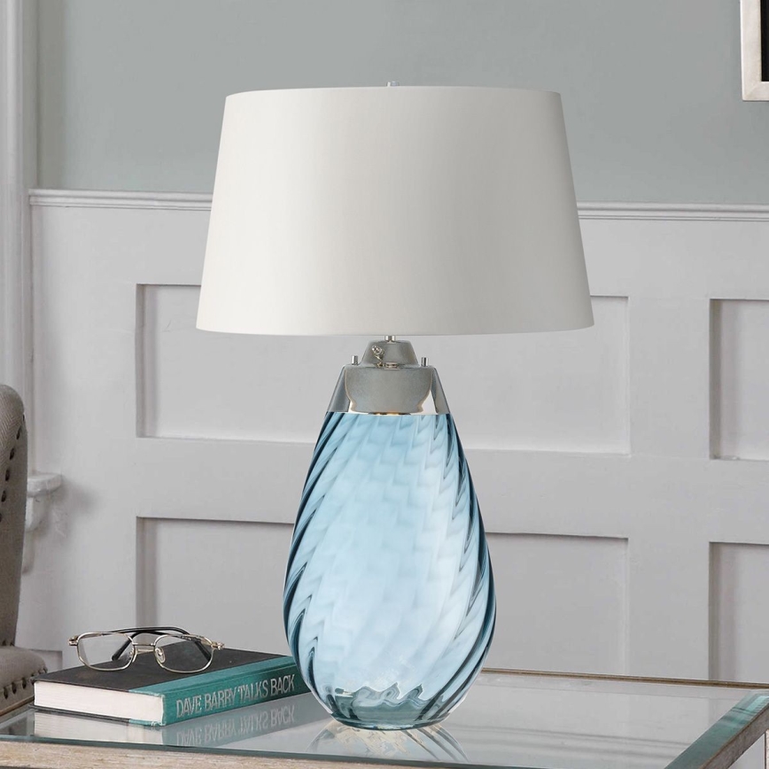 Elstead - LED Stolná lampa LENA 1xE27/40W/230V + 1xGU10/7W 74 cm modrá/biela