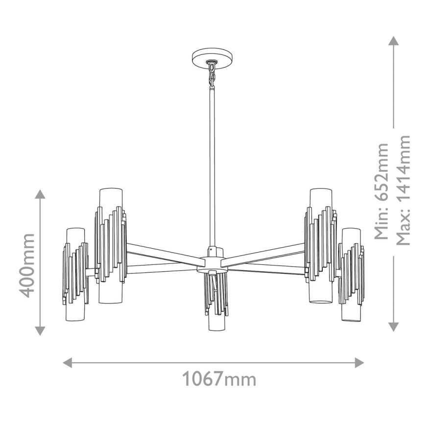 Elstead - Luster na tyči MARVELE 10xE14/40W/230V zlatý