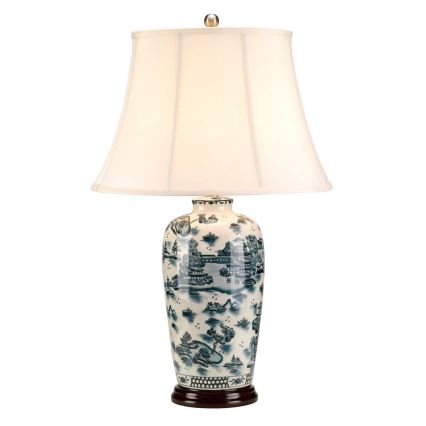 Elstead - Stolná lampa MODRÁ TRADITIONAL 1xE27/60W/230V
