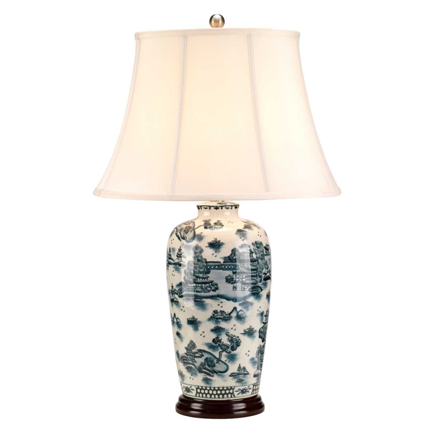 Elstead - Stolná lampa MODRÁ TRADITIONAL 1xE27/60W/230V