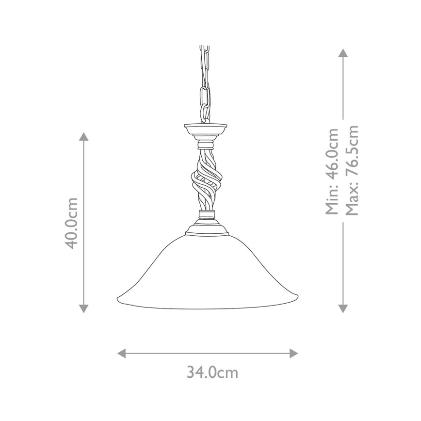 Elstead - Luster na reťazi PEMBROKE 1xE27/60W/230V