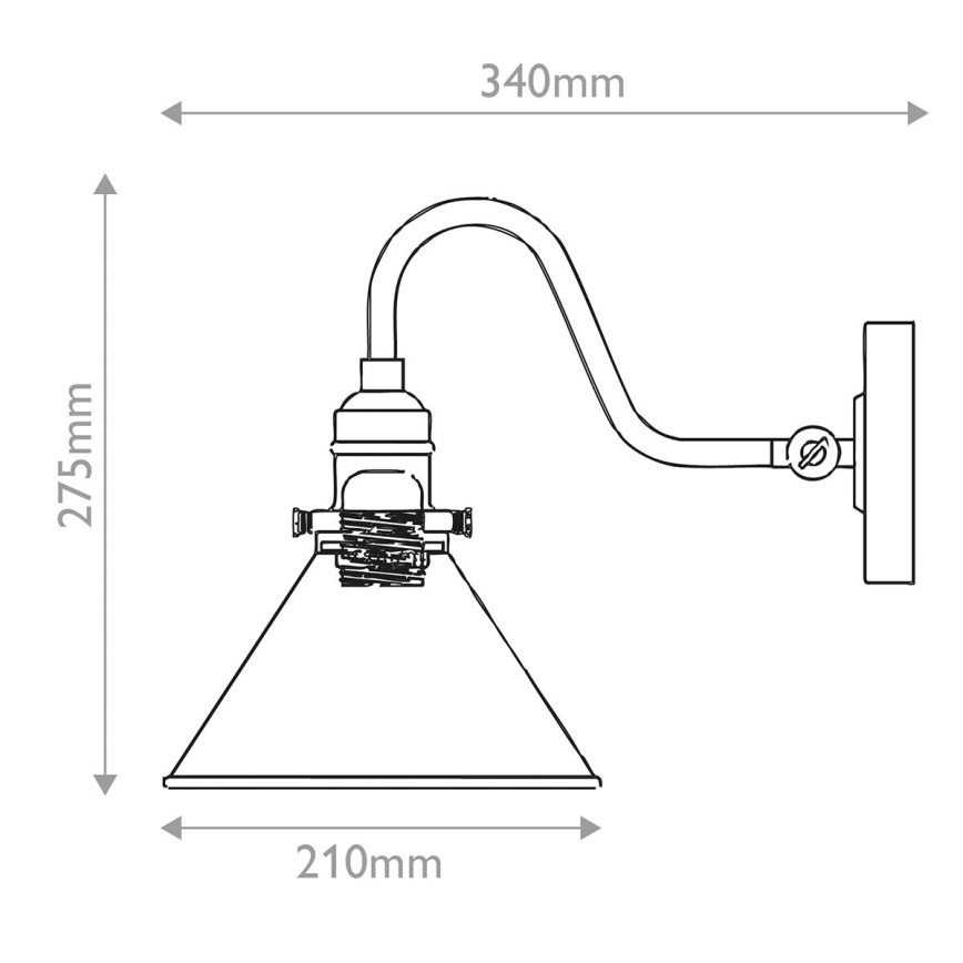 Elstead PV1-AB-MB - Nástenné svietidlo PROVENCE 1xE27/60W/230V zlatá/čierna