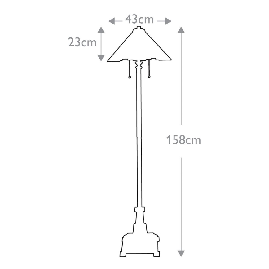 Elstead QZ-INGLENOOK-FL - Stojacia lampa INGLENOOK 2xE27/60W/230V