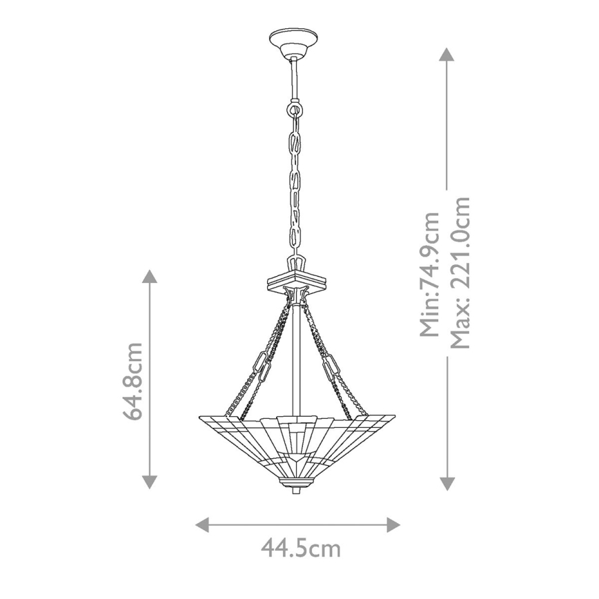 Elstead QZ-INGLENOOK-P-B - Luster na reťazi INGLENOOK 3xE27/100W/230V