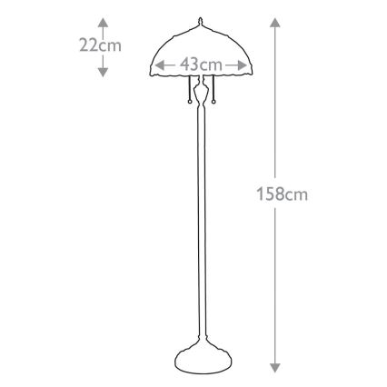 Elstead QZ-LARISSA-FL - Stojacia lampa LARISSA 2xE27/100W/230V