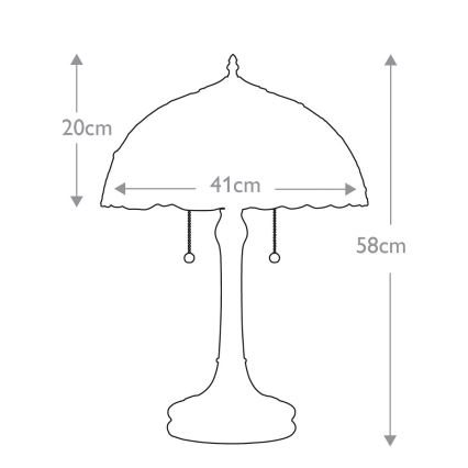 Elstead QZ-LARISSA-TL - Stolná lampa LARISSA 2xE27/60W/230V