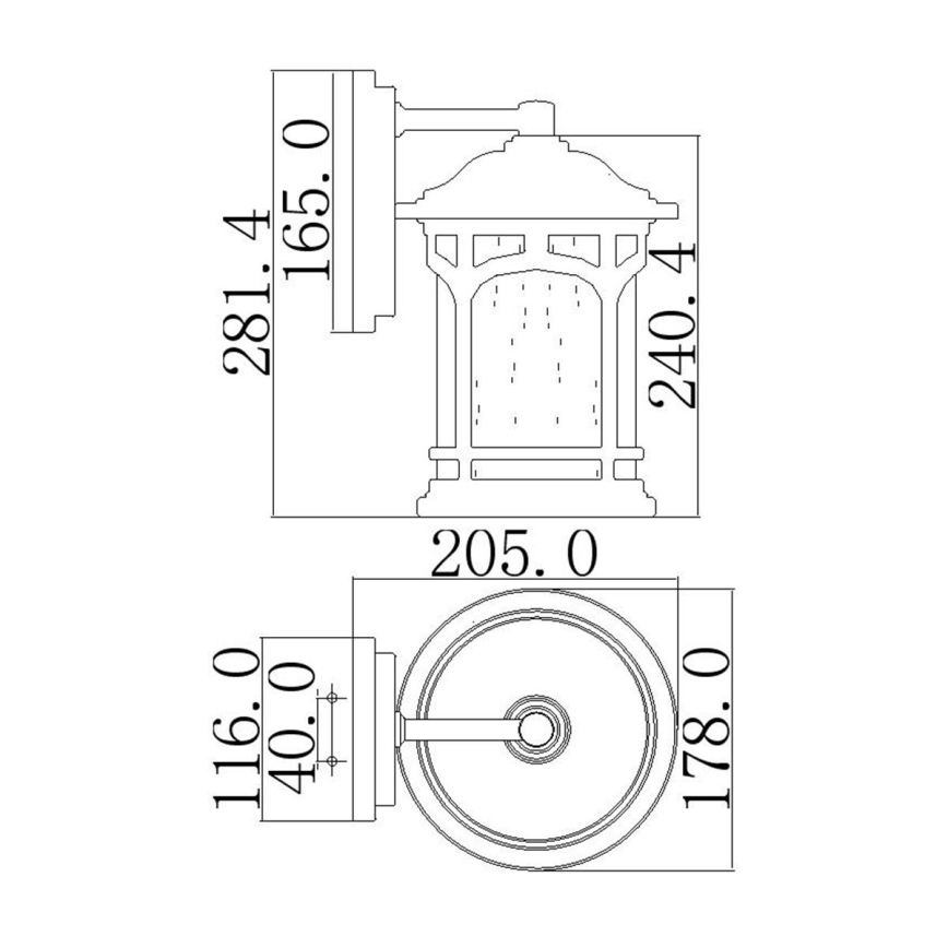 Elstead QZ-MARBLEHEAD2-S - Vonkajšie nástenné svietidlo MARBLEHEAD 1xE27/75W/230V IP44