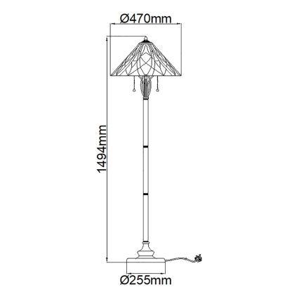 Elstead QZ-VICTORY-FL - Stojacia lampa VICTORY 2xE27/60W/230V