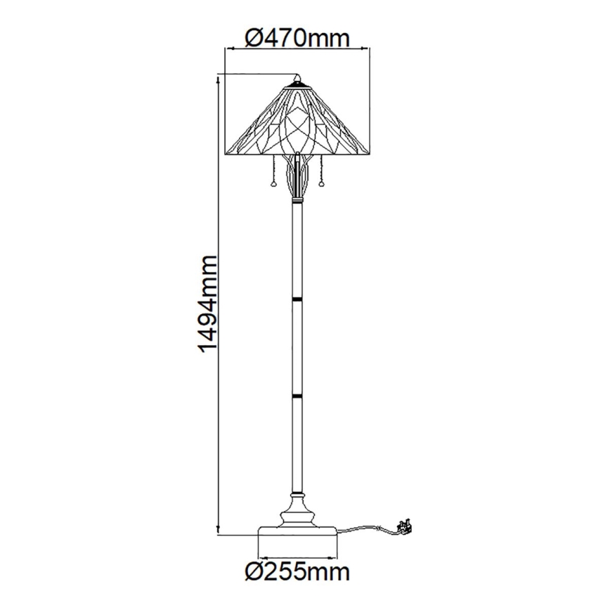 Elstead QZ-VICTORY-FL - Stojacia lampa VICTORY 2xE27/60W/230V