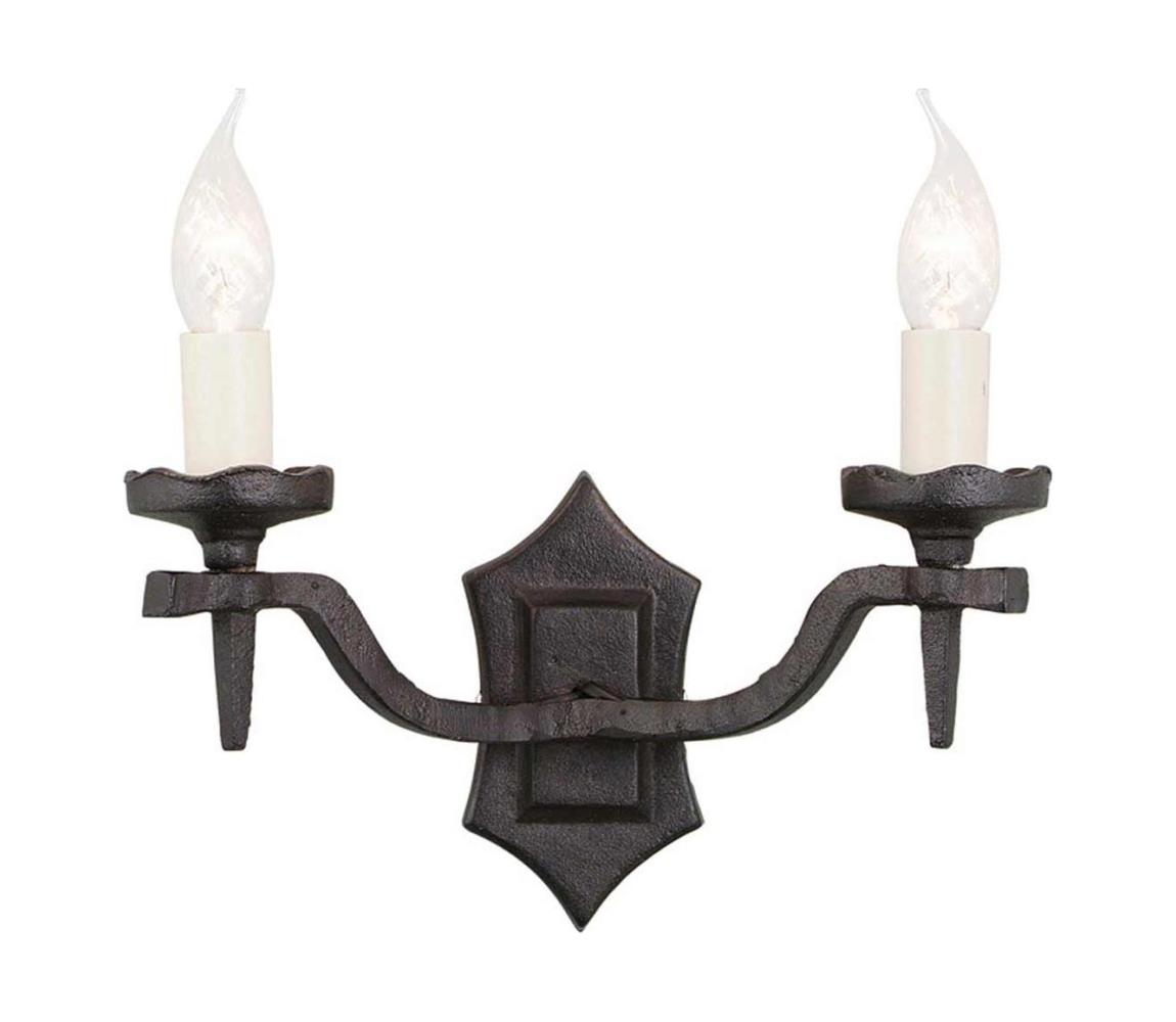 Elstead Elstead RY2B-BLACK - Nástenné svietidlo RECTORY 2xE14/60W/230V