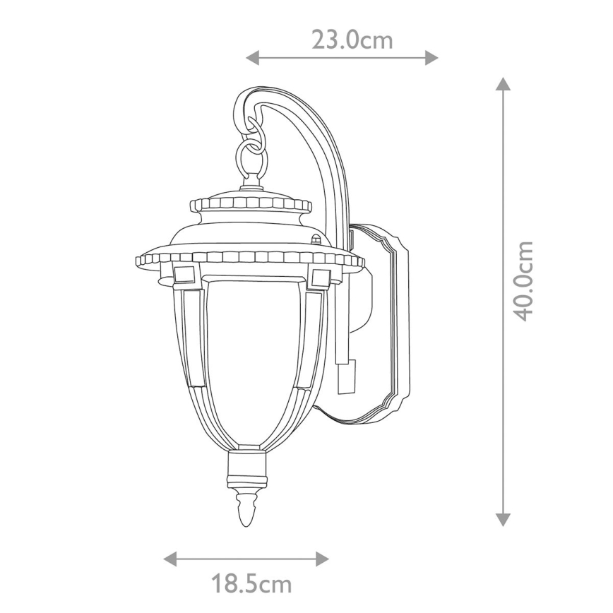 Elstead STL2-M-WB - Vonkajšie nástenné svietidlo ST LOUIS 1xE27/100W/230V IP44