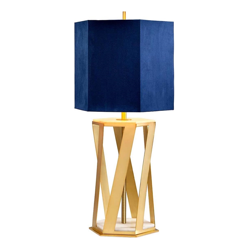 Elstead - Stolná lampa APOLLO 1xE27/60W/230V zlatá/modrá